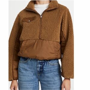 FRAME - Fleece mix pullover jacket